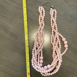 PInk faux pearl statement necklace